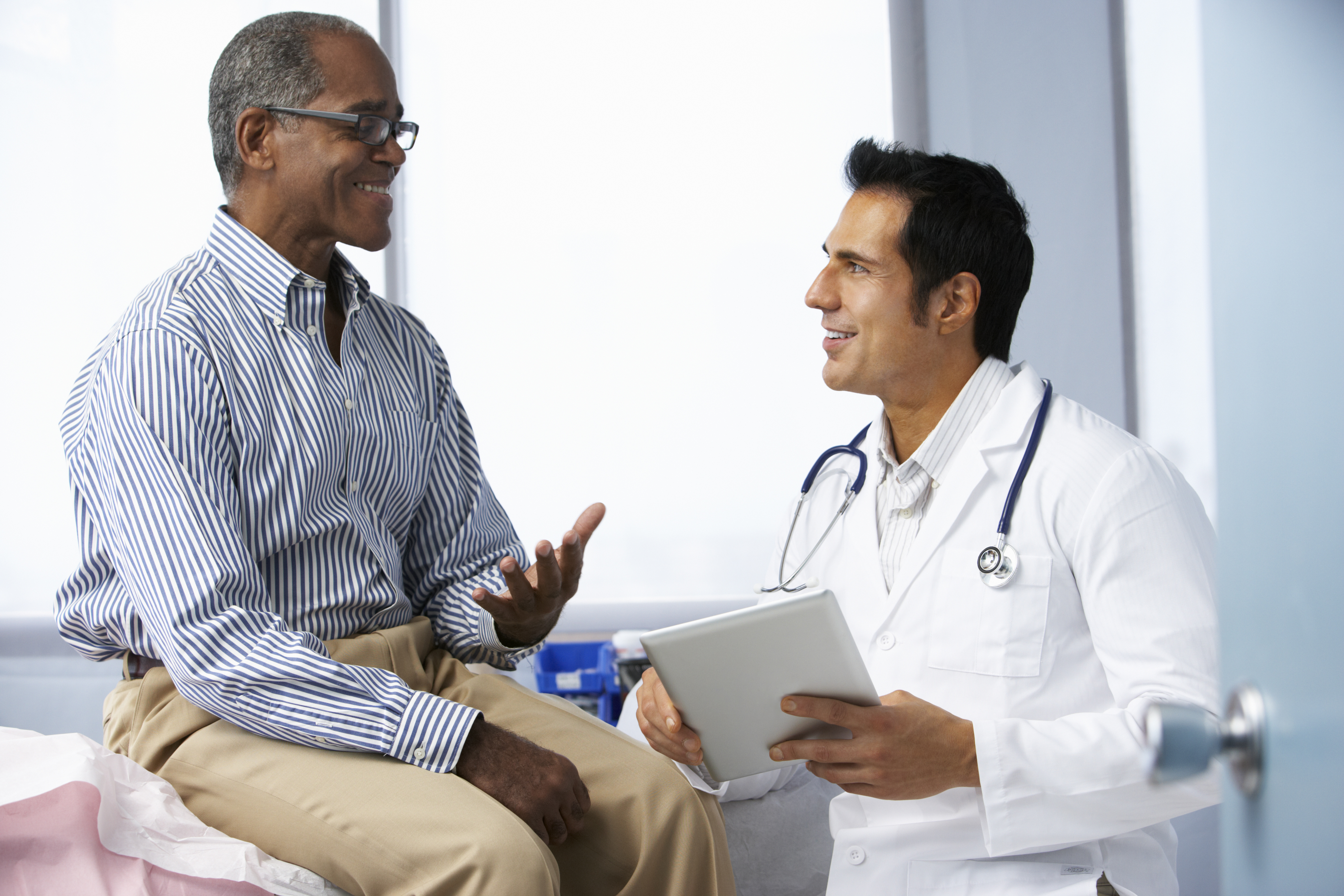 Man speaking with urologist